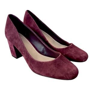 Gap Burgundy Suede Block Heel Pumps NWOT 8.5 Office Work Casual Dressy